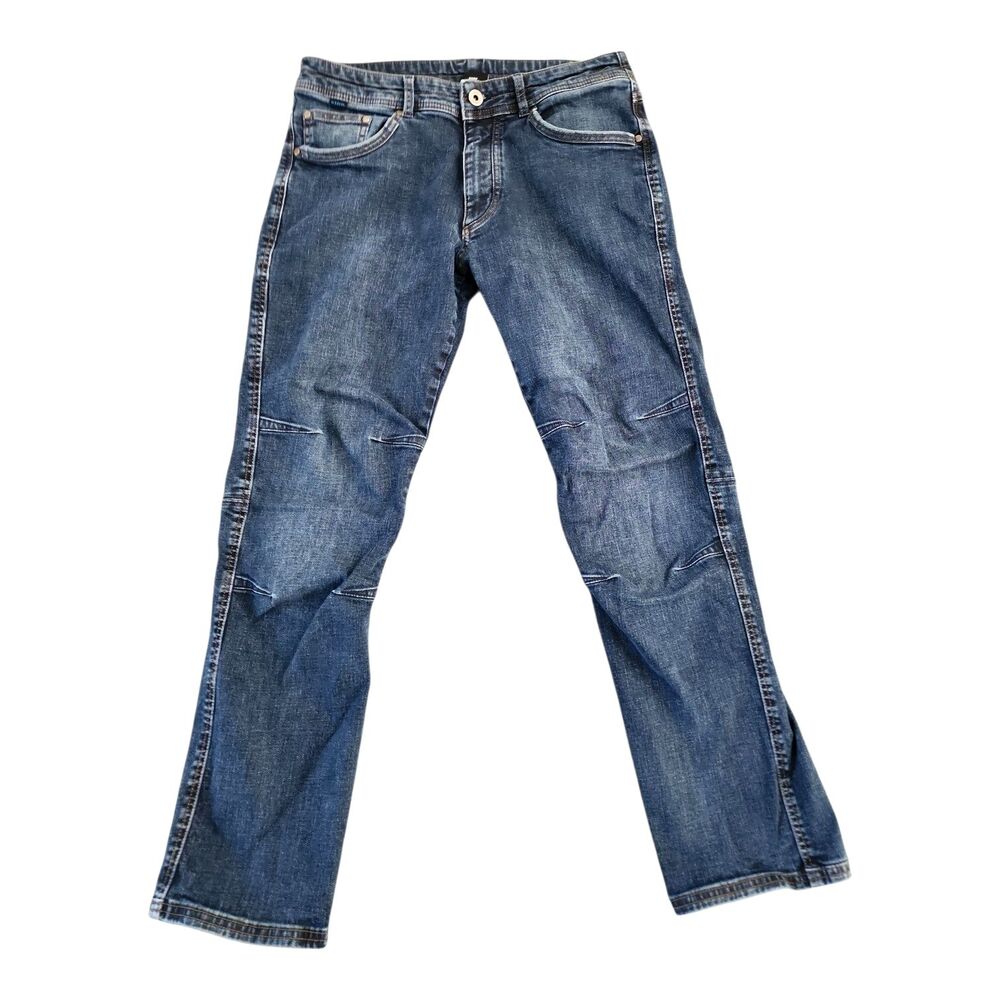 Kuhl Ryder Denim Jeans Men’s 34X32  Indigo Dye Articulated Knees Workwear